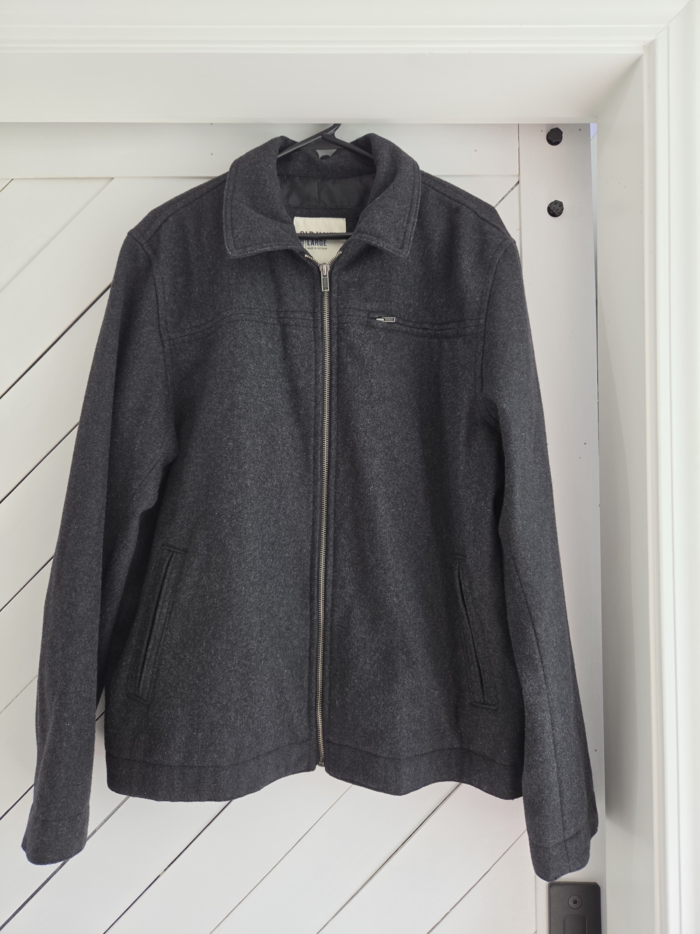 Old Navy Gray Wool Jacket with Navy Label